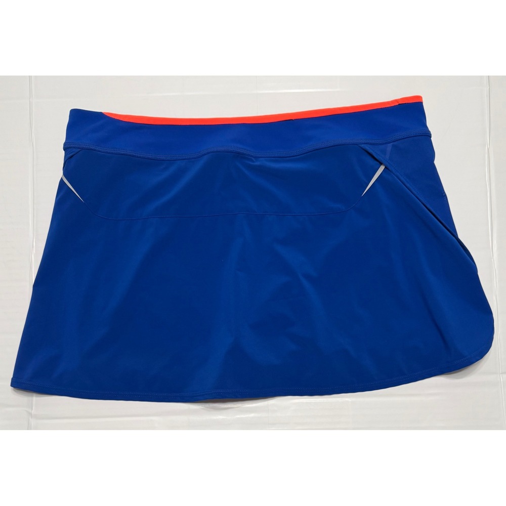 RLX Ralph Lauren Womens Royal Blue Orange Athletic Golf Tennis Skort Large - Picture 3 of 8